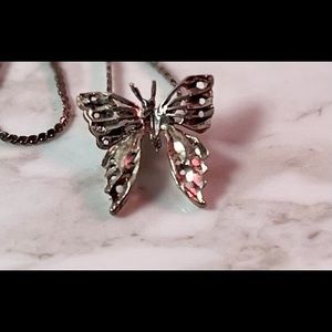 Vintage Sterling Butterfly Necklace